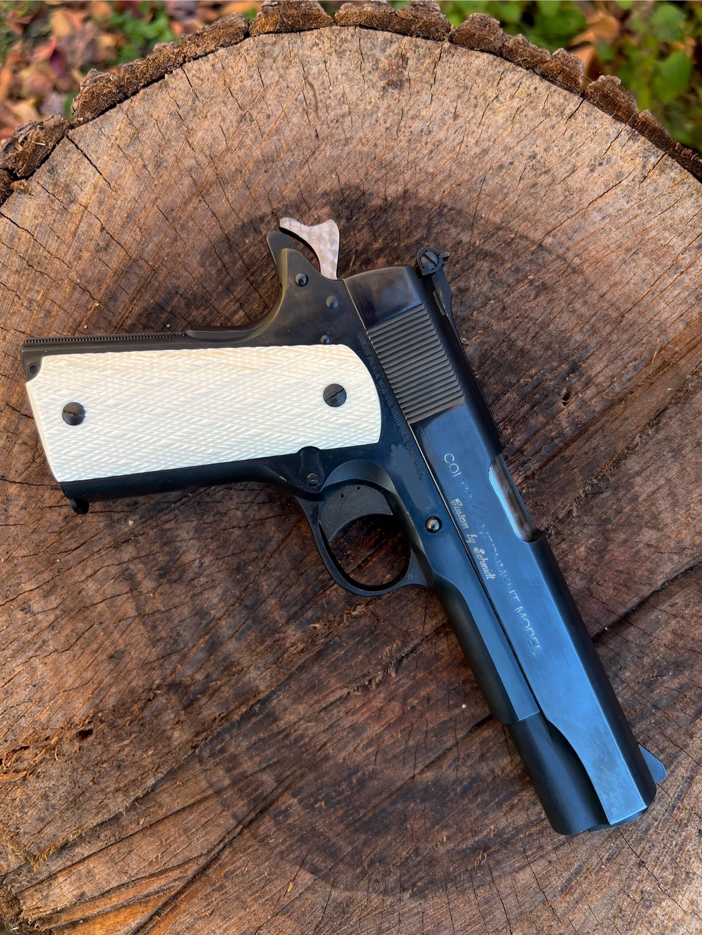 Ivory Skip Line Checkering, 1911