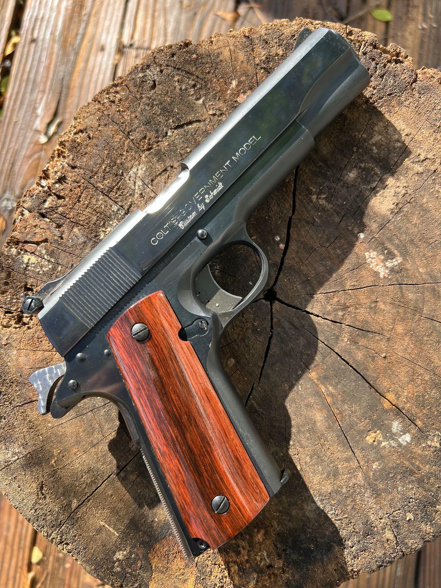 Macassar Ebony Smooth 1911 grips