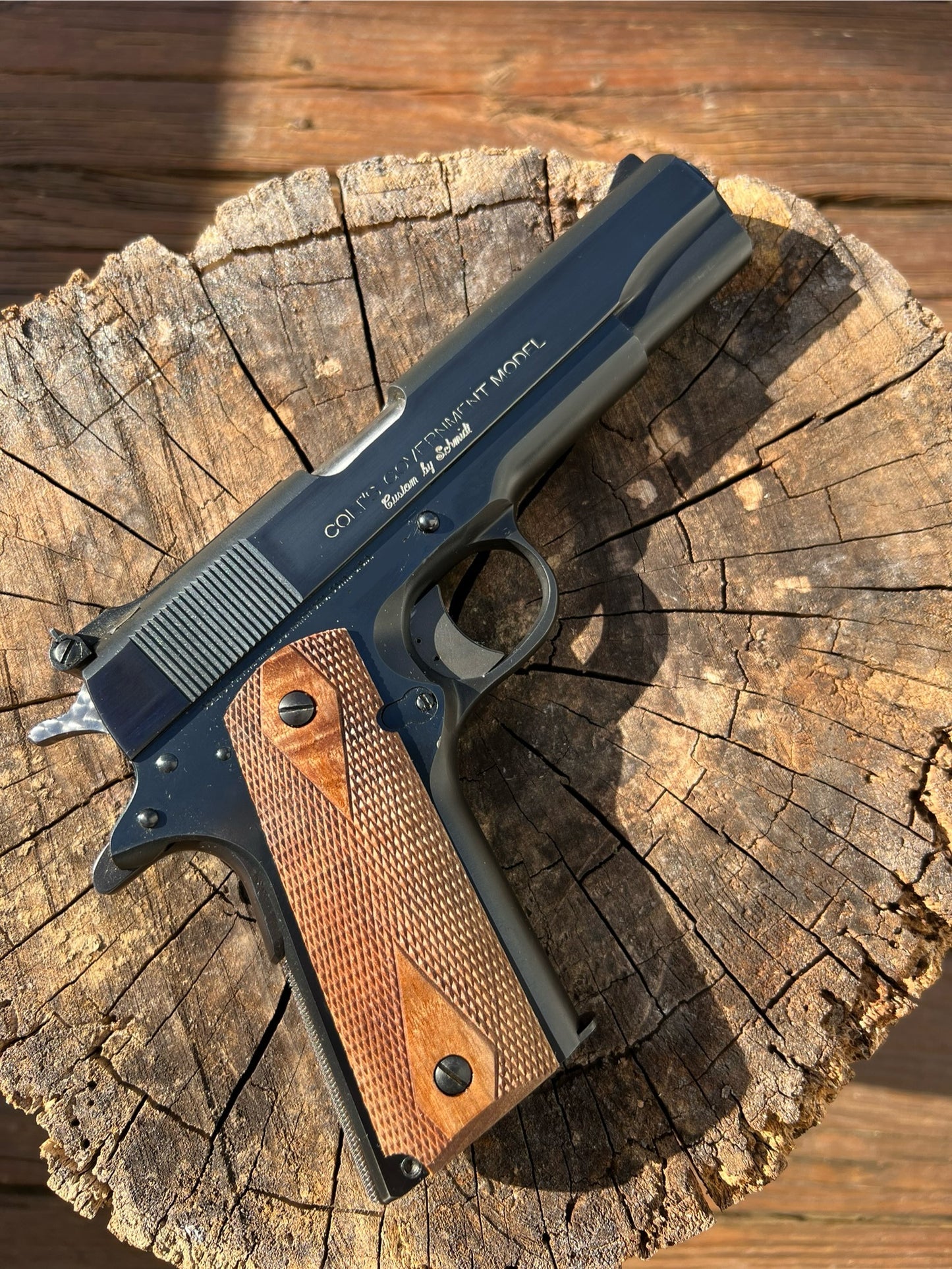 Black Walnut Double Diamond 1911 grips