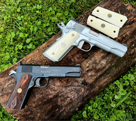 Ivory Checkering and Walnut Grips