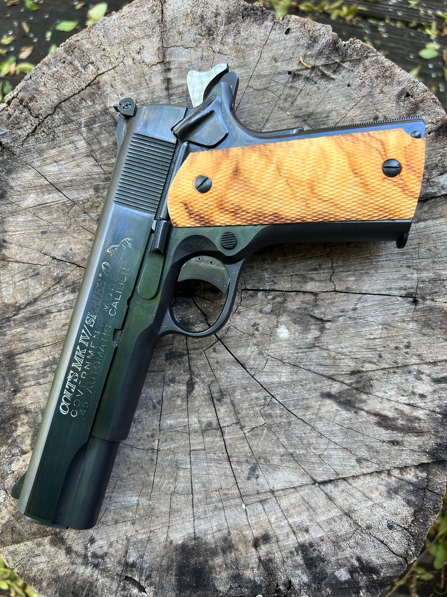 Olive Wood full coverage 1911 grips