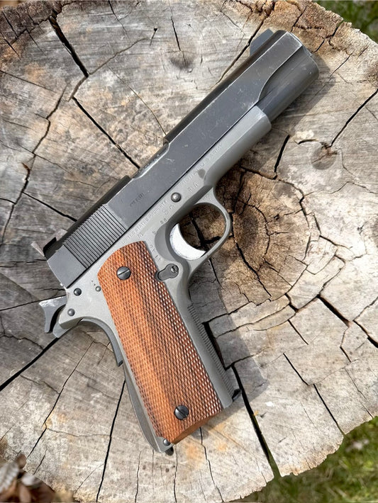 Full Checkered English Walnut 1911 Grips