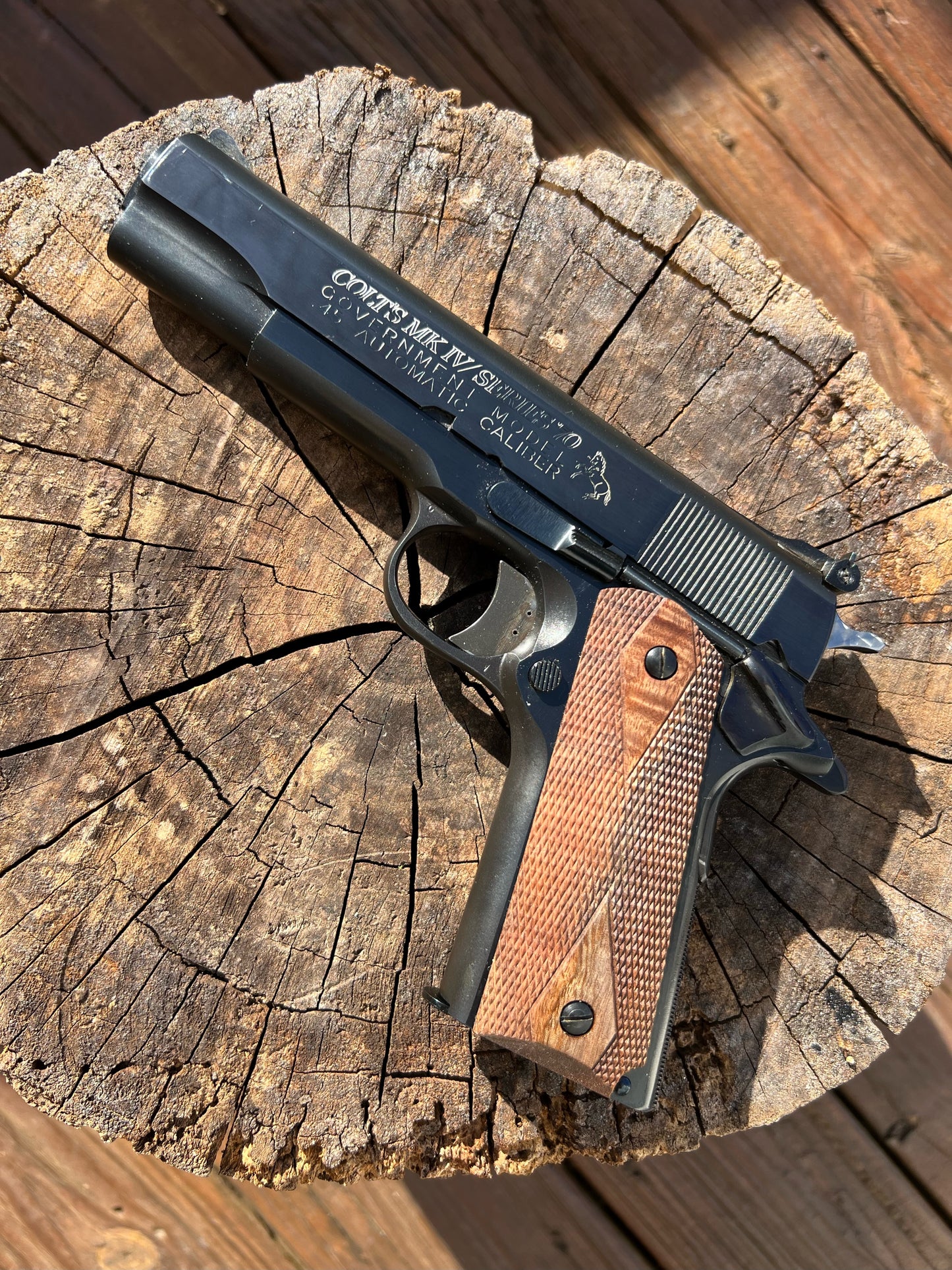 Black Walnut Double Diamond 1911 grips